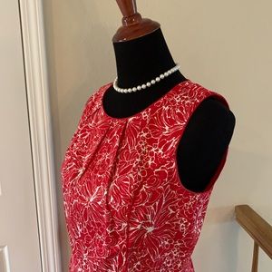 Talbot Dress - Red Flower Pattern
